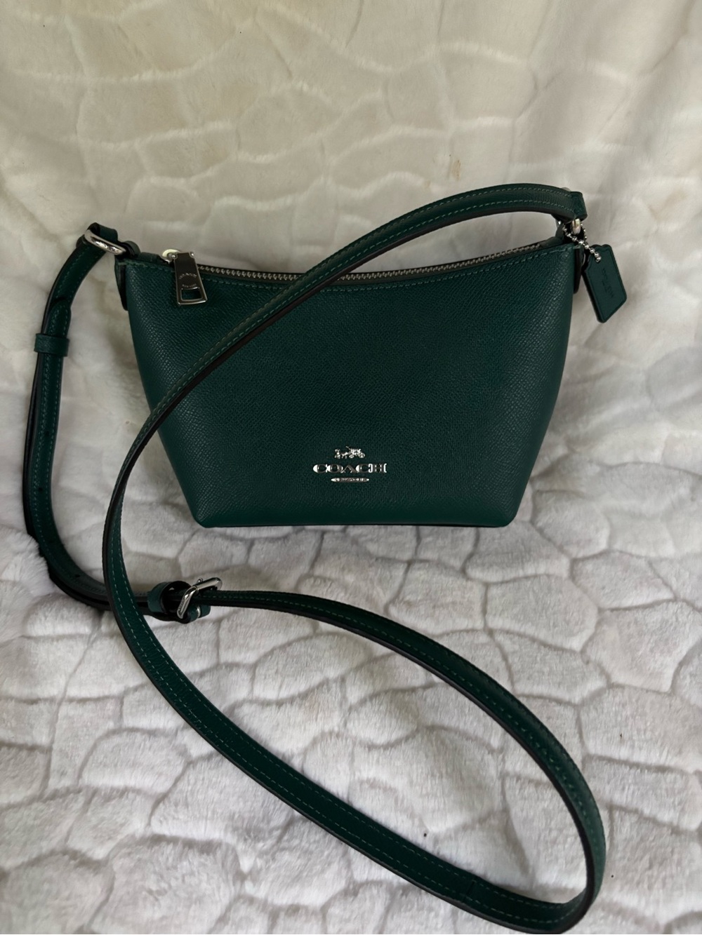 Coach Zip Tote Crossbody Bag Emerald Green - Picture 11 of 14